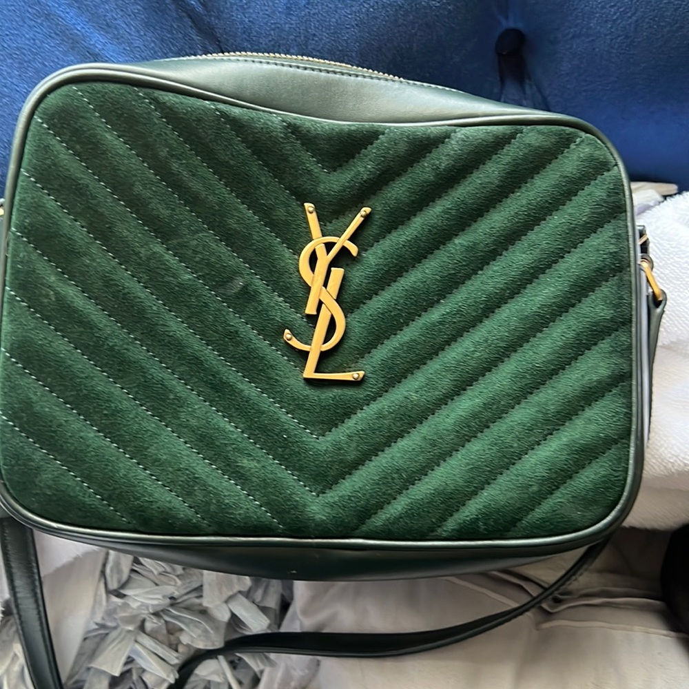 Green ysl suede camera Lou Lou